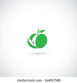 Green apple symbol - vector illustration