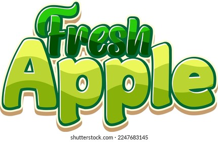 Green apple text icon illustration