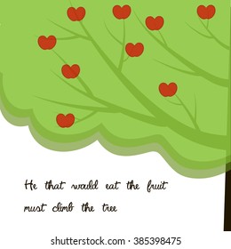 Green Apple tree full of red apples isolated