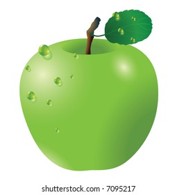 manzana verde. Vector