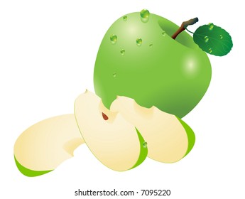 manzana verde. Vector