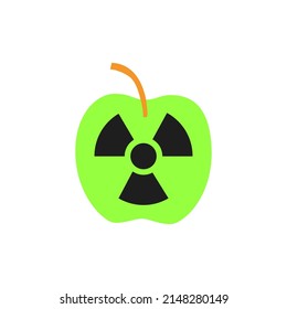 green apple vector with danger icon