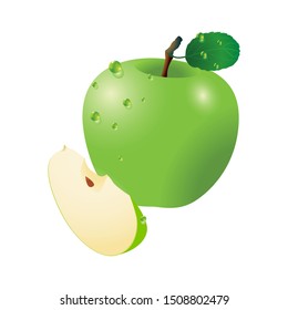 green apple vector design, fresh fruit vector design.