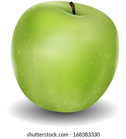 Green apple. Vector eps 10