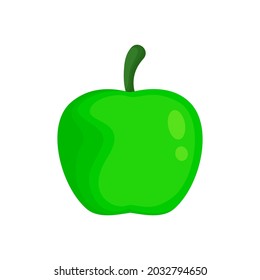 Vector de manzana verde. manzanas frescas aisladas en un fondo blanco. ilustración vectorial de manzana.