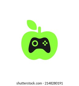 green apple vector with game console concept