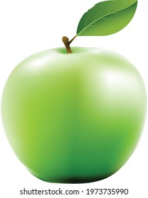green apple vector icon. Green apple symbol illustration.