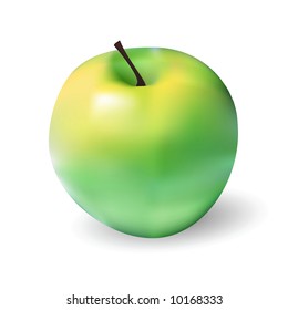 Green Apple. Vector illustration.