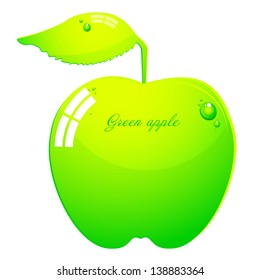 Green apple: vector illustration