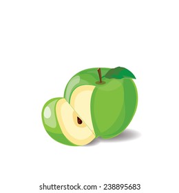 green Apple vector illustration