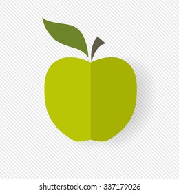Green apple. Vector illustration