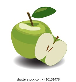Green apple - vector illustration