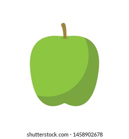 Green apple vector illustration. Fruit icon.