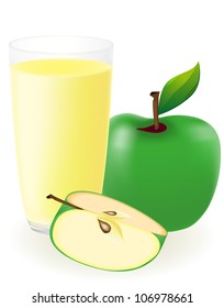green apple vector illustration isolated on white background