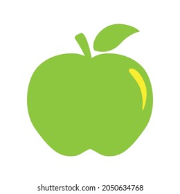 green apple vector illustration isolated on white background