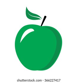 Green apple - vector illustration on white background