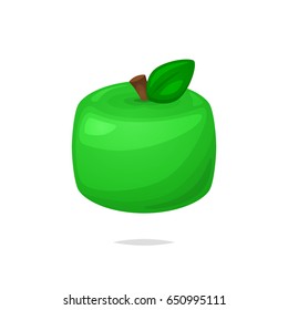 Green apple vector isolated illustration