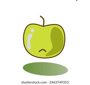 green apple vector with isolated white background