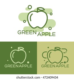 Green apple - vector logo.