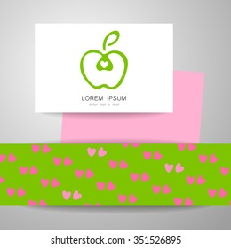 Green apple - vector logo. The idea of a logo design for a company of organic products, vegetarian food, ecological goods and others.