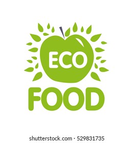 Green apple - vector logo. The idea of a logo design for a company