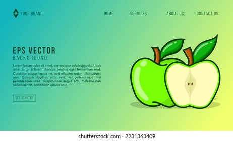 Green Apple Web Design Abstract Background Lemonade EPS 10 Vector For Website, Landing Page, Home Page, Web Page, Web Template