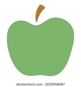 Maçã verde inteira, Rosh Hashaná símbolo, isolado em transparente. Ilustração de vetor plana desenhada à mão. Tradicional Hebraico Ano Novo clip art, verão sazonal, outono elemento de design de frutas
