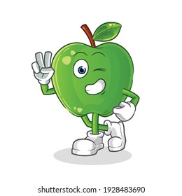 grüner Apfeljunge-Charakter. Cartoon-Maskottvektor