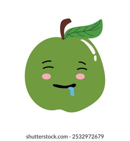 green apples character emoticon design