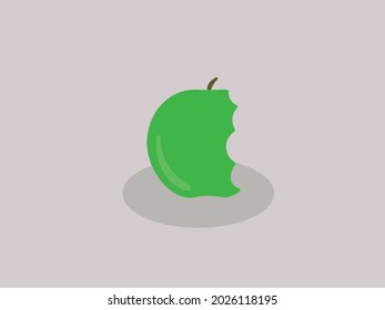 Green apples are halved rounds