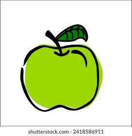 Green apples icon vector ilustrasi