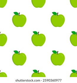 Green apples pattern. Abstract repeated background.