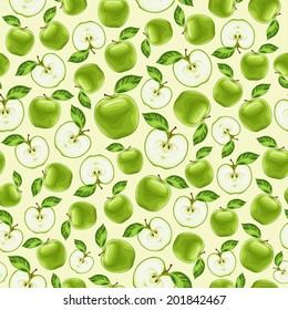 green apples seamless pattern