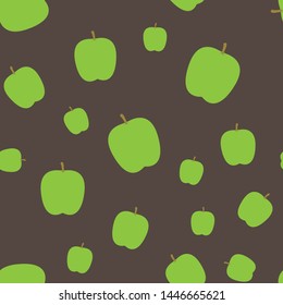 Green apples seamless pattern. Background texture.