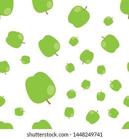 Green apples seamless pattern. Background texture.
