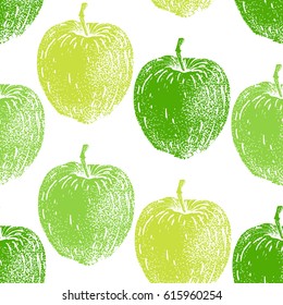 Green apples seamless pattern. Design for eco  fruit market, health care, cosmetic and medicinal product, sweets, tea,  as well as textile, home decor, wrapping paper.
Vector illustration. 