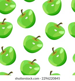 Manzanas verdes. Conjunto de tres patrones Seamless. Resumen de antecedentes repetidos. Papel, cubierta, tela, envoltura de regalo, arte mural, decoración interior. Ilustración del vector de color dibujado a mano