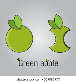 Green apples. Vector illustration with green apples. 
