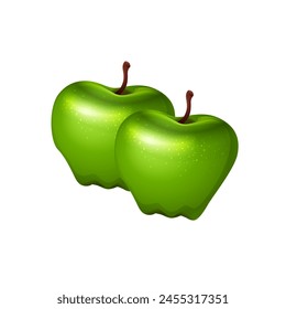 Green apples. Vector illustration image. Isolated on white