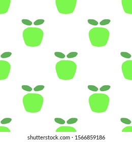 Green apples . Vector seamless background with apples. Textile and wallpaper background. Vector illustration.