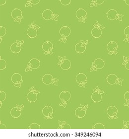 Green apples. Vector seamless pattern