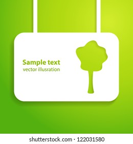 Green applique background. Vector illustration for your business presentation. Picture of the cute green tree.