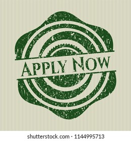 Green Apply Now distressed rubber seal