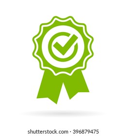 Green approval certificate vector illustration isolated on white background