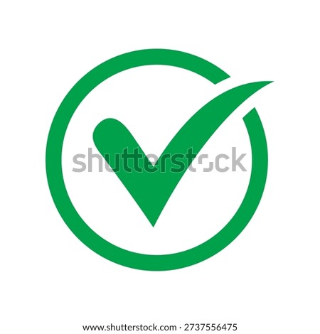 Green Approval Check Mark Tick Icon for Confirmation, Validation and Interface Design