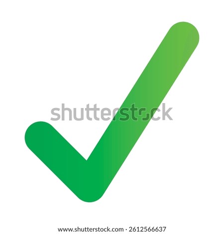Green approve check mark icon. Tick symbol in green color, flat vector illustration. Accept Check mark icon vector isolated on white background, EPS 10.