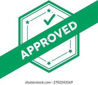 Green Approved Check Badge Vector Verified Seal IconVector Illustration   