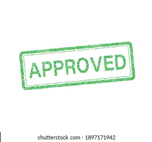 Green approved stamp. Abstract web template with green approved on white background. Isolated vector illustration.