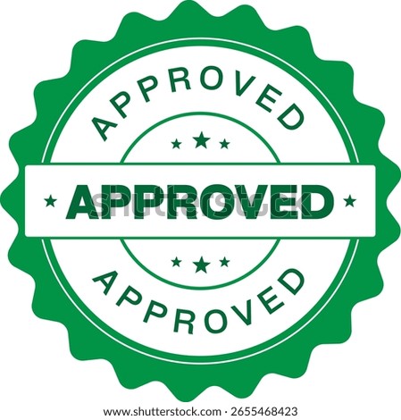 Green Approved Stamp Badge Vector – Certified, Verified, Quality Seal Icon Design