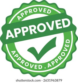 Sello verde aprobado con marca de verificación para la certificación